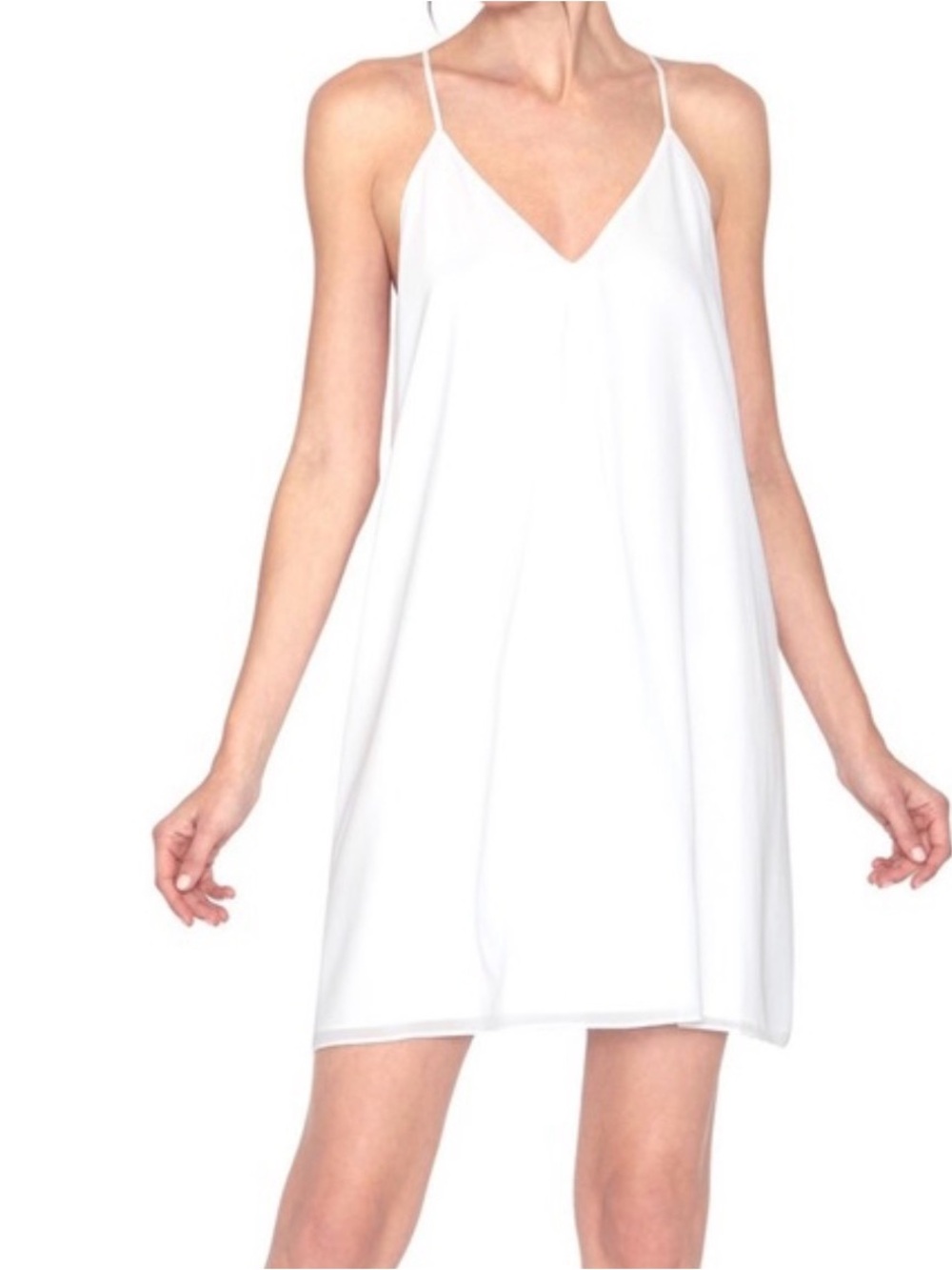 Alice + Olivia White Spaghetti Strap Mini Dress